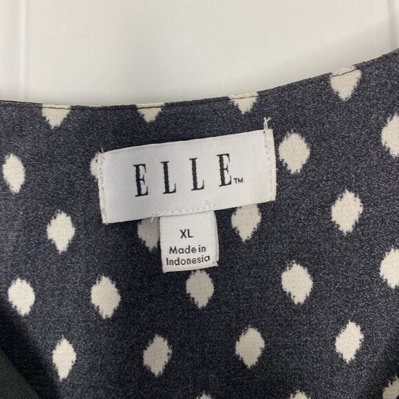 Elle Blurred Black and White Polka Dot Dress Size XL - Picture 6 of 8